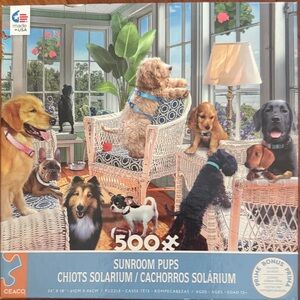 Ceaco Sunroom Pups 500-Piece Puzzle